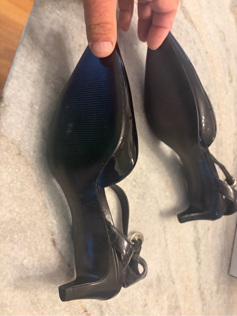 Nine West Black  Pointed Toe Ankle-Strap Heels - Picture 6 of 8